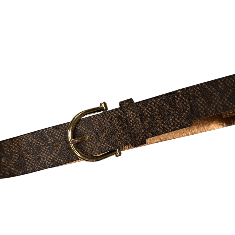 MICHAEL Michael Kors Brown Belt with Gold Buckle